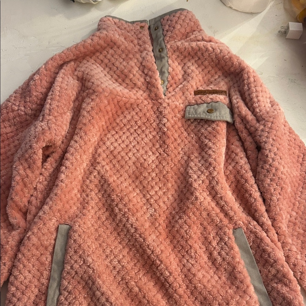 Simply Southern Cozy Pink Textured Pullover